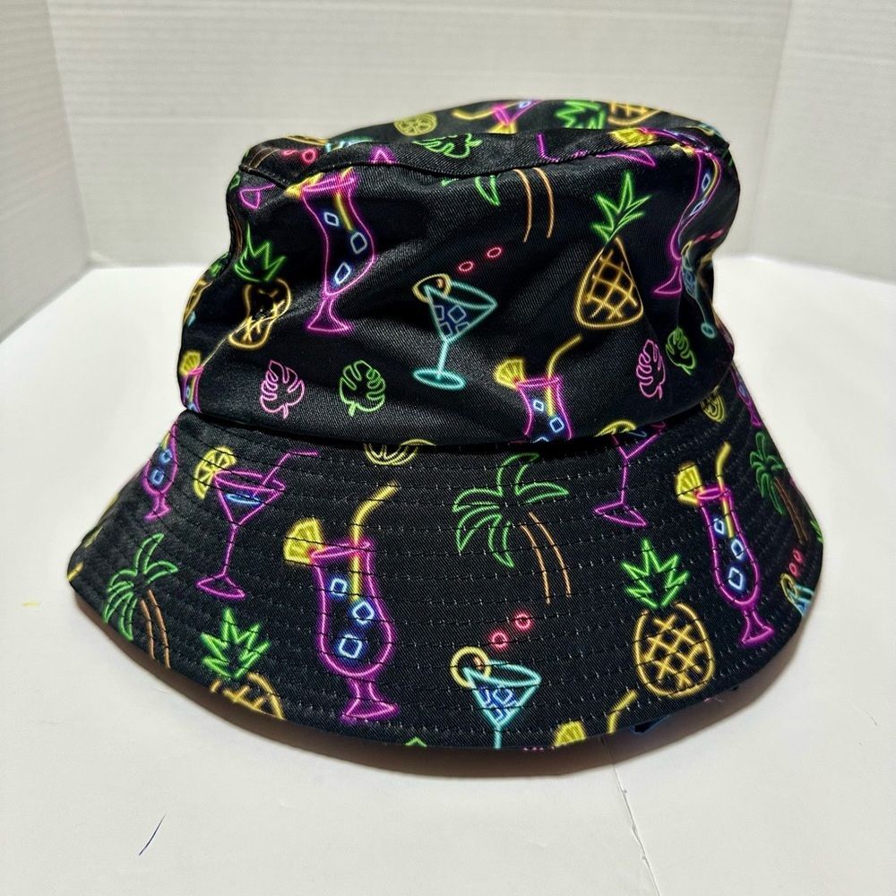 Tropical Neon Print Bucket Hat